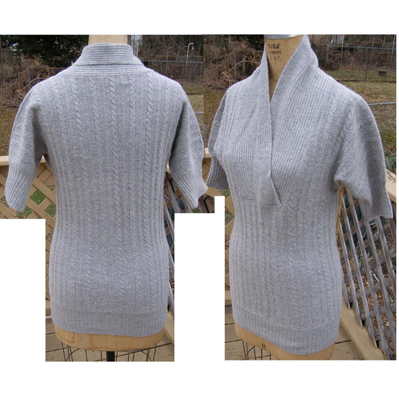 NEW Necessary Objects gray short sleeve sweater M - Picture 2 of 8